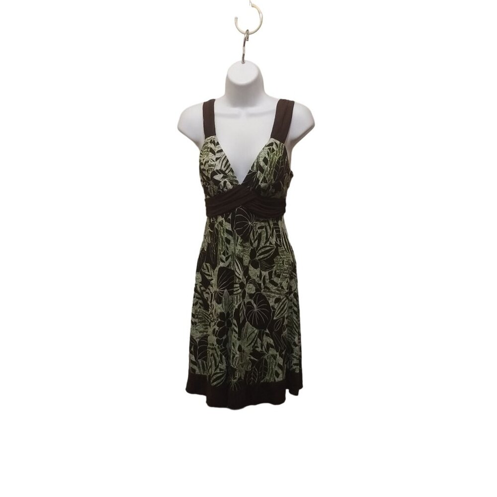 Speechless Dress Women's Green/White/Brown Sz. M